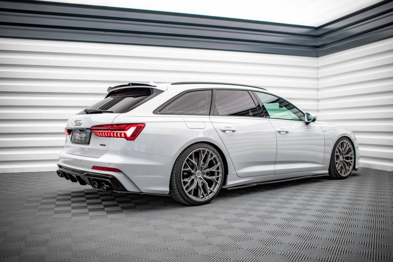 Maxton Diffusor Heck Ansatz + Endschalldampfer Sportauspuff Attrappe Audi A6 S-Line / S6 C8 / C8 Facelift AU-A6-C8-SLINE-RS1G+RS1RG+BLACK