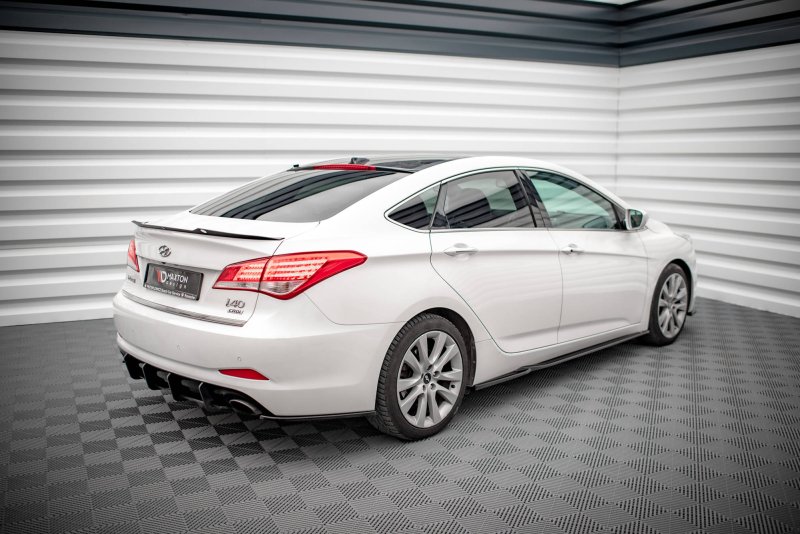 Maxton Heck Ansatz Flaps Diffusor für Hyundai I40 Mk1 schwarz Hochglanz HY-I40-1-RSD1-G