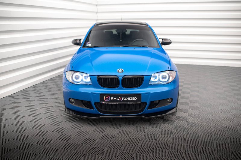 Maxton Front Ansatz V.1 BMW 1er M-Paket E87 / E81 Facelift schwarz Hochglanz BM-1-87F-MPACK-FD1-G