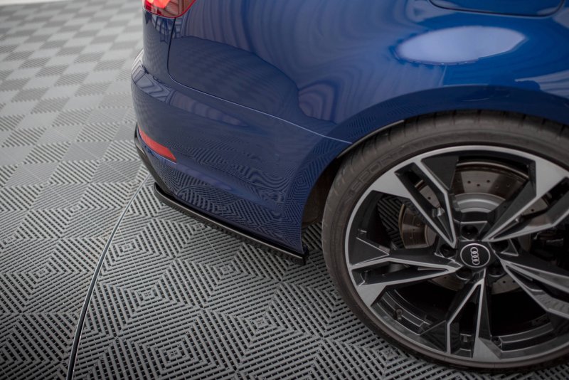 Maxton Heck Ansatz Flaps Diffusor für Audi A4 Competition B9  schwarz Hochglanz AU-A4-B9-COMP-RSD1-G