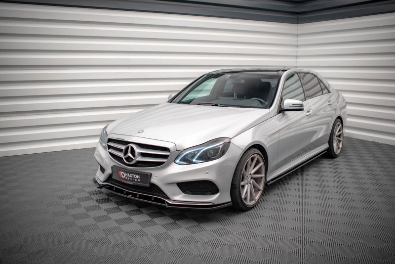 Maxton Front Ansatz V.2 für Mercedes-Benz E AMG-Line Limousine W212 Facelift schwarz Hochglanz ME-E-212F-AMGLINE-FD2-G