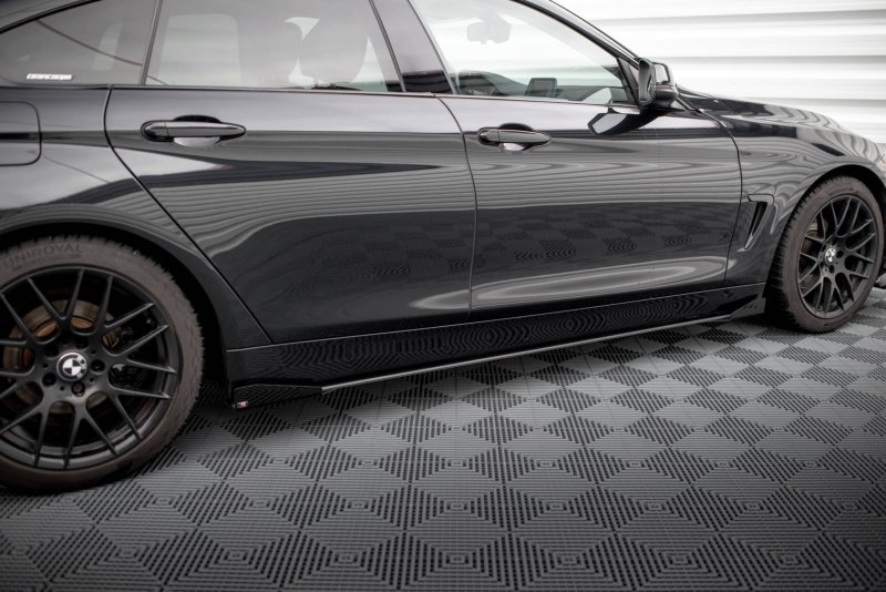 Maxton Street Pro Seitenschweller Ansatz für + Flaps BMW 4er Gran Coupe F36 schwarz Hochglanz BM4F36GCCNC-SD1BRB+SF1-G