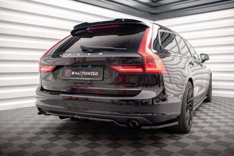 Maxton Heck Ansatz Flaps Diffusor für Volvo V90 Mk2 schwarz Hochglanz VO-V90-2-RSD2-G