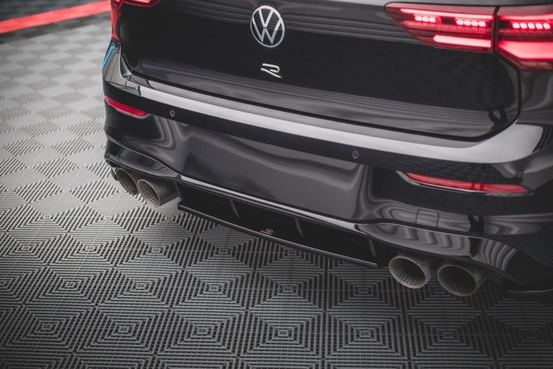 Maxton Mittlerer Diffusor Heck Ansatz für Volkswagen Golf R Mk8 schwarz Hochglanz VW-GO-8-R-RD1-G