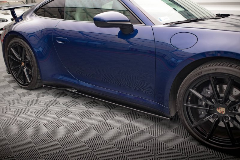 Maxton Seitenschweller Ansatz für V.1 für Porsche 911 Carrera Aero 992 schwarz Hochglanz PO-911-992-CA-AERO-SD1-G