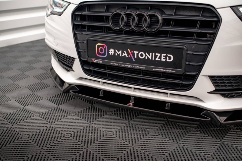 Maxton Front Ansatz V.1 für Audi A5 Coupe 8T Facelift schwarz Hochglanz AU-A5-1F-FD1-G