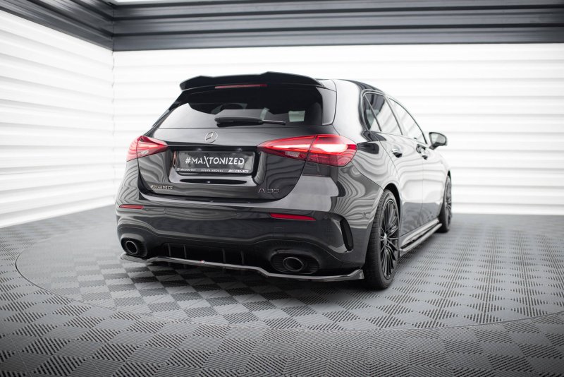 Maxton Mittlerer Cup Diffusor Heck Ansatz Mercedes-AMG A35 Hatchback W177 schwarz Hochglanz ME-A-177F-35-RD1G+RD2-G