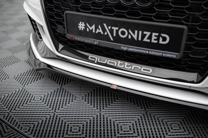 Maxton Front Ansatz V.5 Audi RS3 Limousine 8V Facelift schwarz Hochglanz AU-RS3-8VF-S-FD5-G