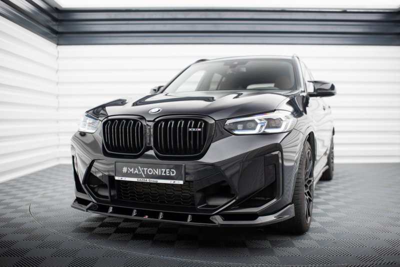 Maxton Front Ansatz V.1 BMW X3 M F97 Facelift schwarz Hochglanz BM-X3M-F97F-FD1-G