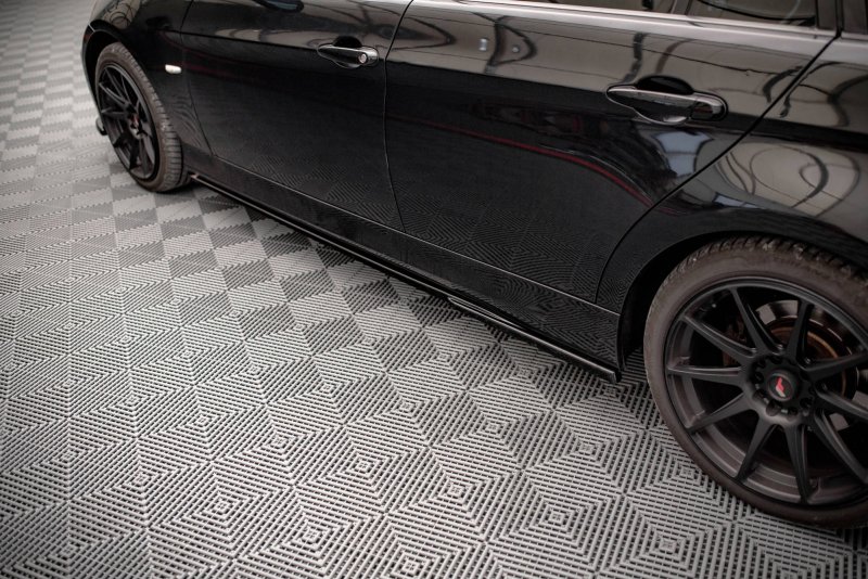Maxton Seitenschweller Ansatz für BMW 3er E90 schwarz Hochglanz BM-3-90-SD1-G