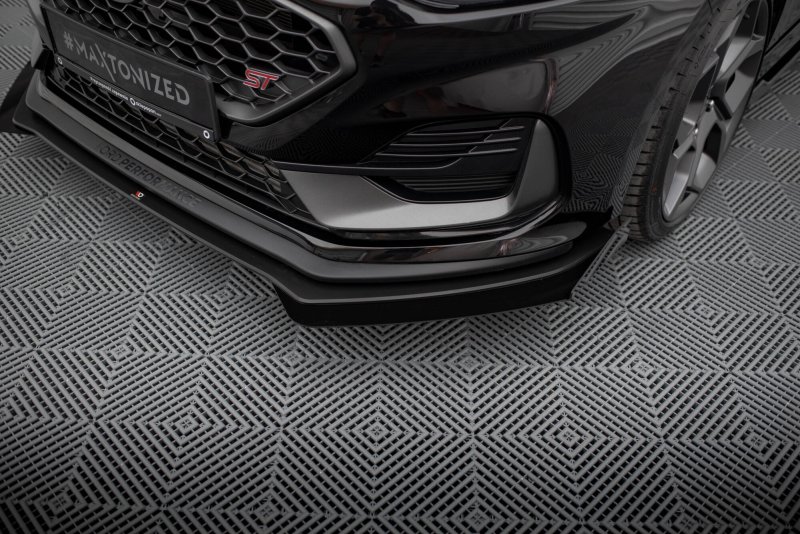 Maxton Front Flaps Ford Fiesta ST Mk8 Facelift schwarz Hochglanz FOFI8FSTCNC-FSF1-G