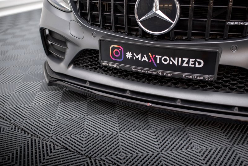 Maxton Front Ansatz V.1 Mercedes-AMG C43 Coupe / Cabrio / Limousine / Kombi C205 / A205 / W205 / S205 Facelift schwarz Hochglanz ME-C-205F-43-C-FD1-G