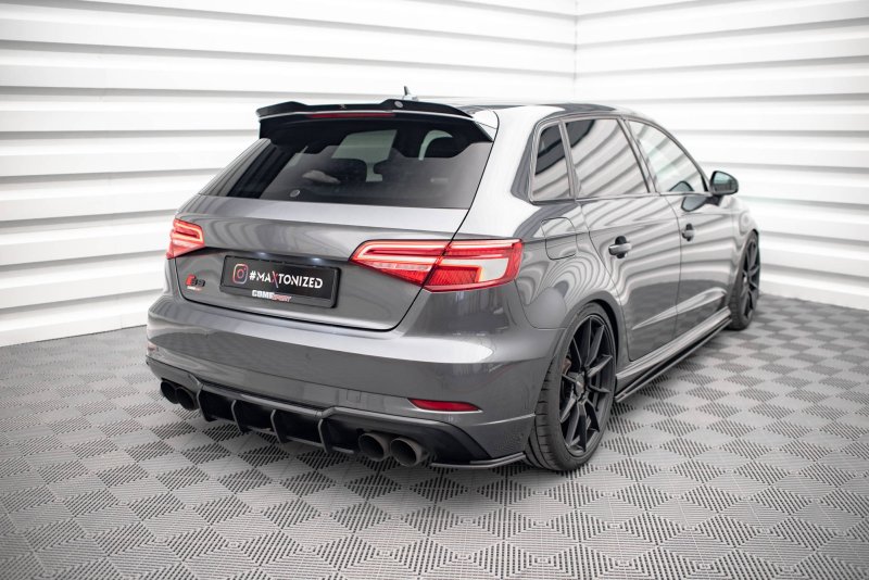Maxton Street Pro Heck Ansatz Flaps Diffusor für Audi S3 Sportback 8V Facelift AUS33FSBCNC-RSD1BRB