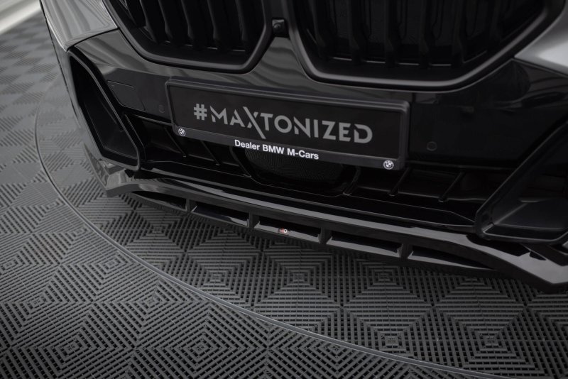 Maxton Front Ansatz V.1 BMW X6 M-Paket G06 Facelift schwarz Hochglanz BM-X6-G06F-MPACK-FD1G+FD1R-G