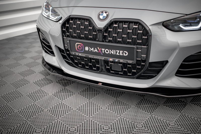 Maxton Front Ansatz V.1 für BMW 4er / i4 Gran Coupe M-Paket G26 schwarz Hochglanz BM-4-G26-MPACK-GC-FD1-G