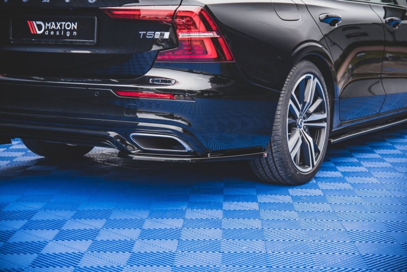 Maxton Heck Ansatz Flaps Diffusor für Volvo S60/V60 R-Design Mk3 schwarz Hochglanz VO-S60-3-RDESIGN-RSD1-G