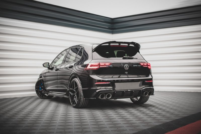 Maxton Heck Ansatz Flaps Diffusor V.4 für Volkswagen Golf R Mk8 schwarz Hochglanz VW-GO-8-R-RSD4-G