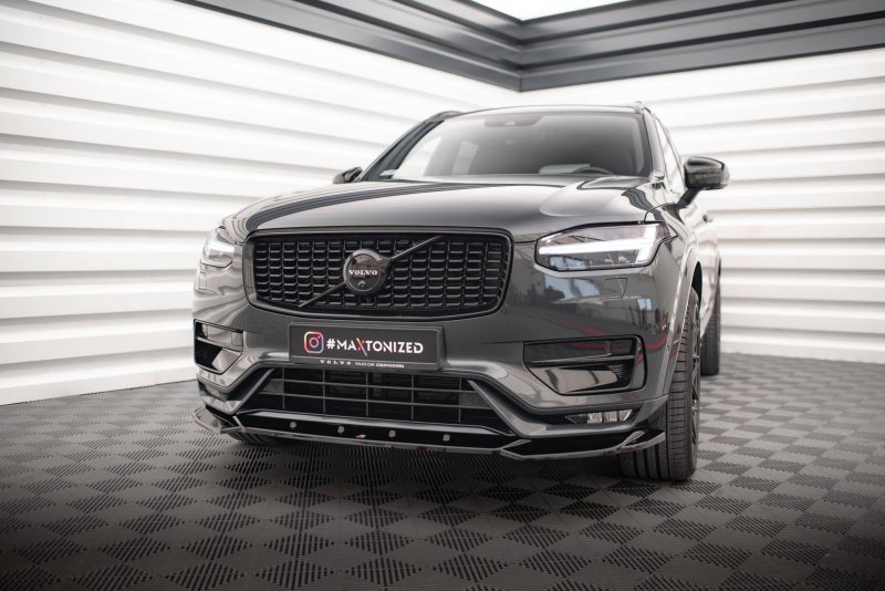 Maxton Front Ansatz V.1 für Volvo XC90 R-Design Mk2 Facelift schwarz Hochglanz VO-XC90-2F-RDESIGN-FD1-G