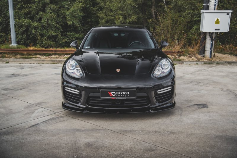 Maxton Front Ansatz V.1 für Porsche Panamera Turbo 970 Facelift schwarz Hochglanz PO-PA-970-T-FD1-G