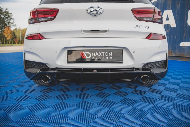 Maxton Diffusor Heck Ansatz V.3 für Hyundai I30 N Mk3 Hatchback schwarz Hochglanz HY-I30-3-N-RS3-G
