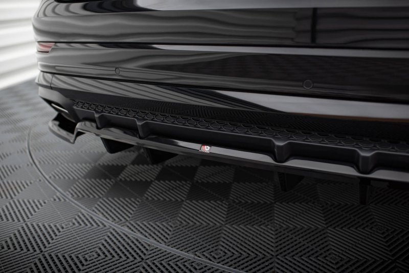 Maxton Mittlerer Cup Diffusor Heck Ansatz V.1 Audi SQ8 / Q8 S-Line Mk1 Facelift schwarz Hochglanz AU-Q8-1F-SLINE-RD1G+RD2-G