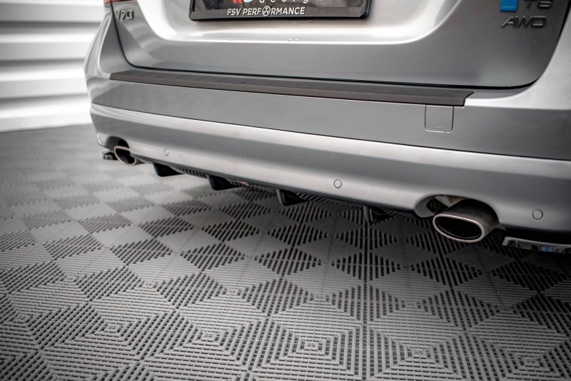 Maxton Diffusor Heck Ansatz für Volvo V70 Mk3 schwarz Hochglanz VO-V70-3-RS1-G