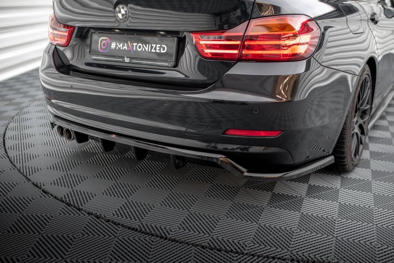Maxton Mittlerer Diffusor Heck Ansatz DTM Look für BMW 4er Gran Coupe F36 schwarz Hochglanz BM-4-F36-GC-RD1G+RD2-G