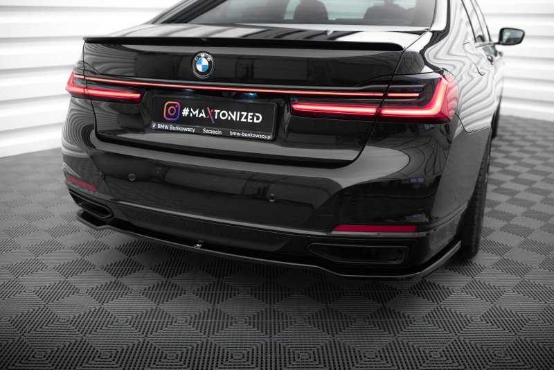 Maxton Mittlerer Cup Diffusor Heck Ansatz BMW 7 G11 / G12 Facelift schwarz Hochglanz BM-7-11F-RD1-G