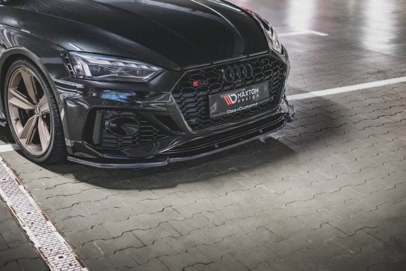 Maxton Front Ansatz V.2 für Audi RS5 F5 Facelift schwarz Hochglanz AU-RS5-2F-FD2-G