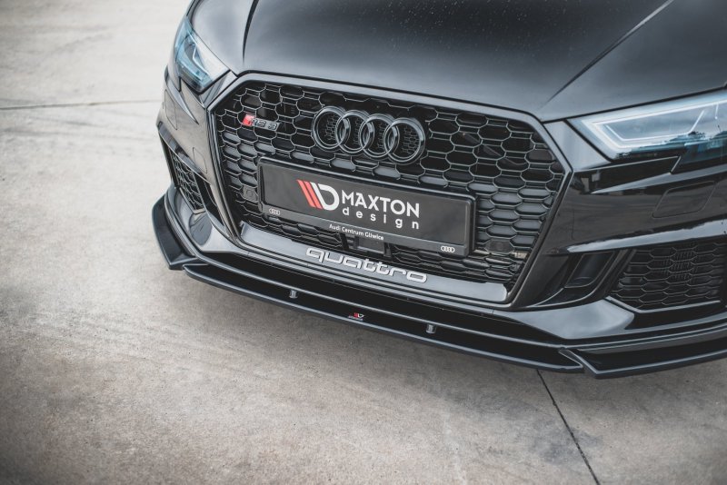 Maxton Front Ansatz V.4 für Audi RS3 8V FL Sportback schwarz Hochglanz AU-RS3-8VF-FD4-G