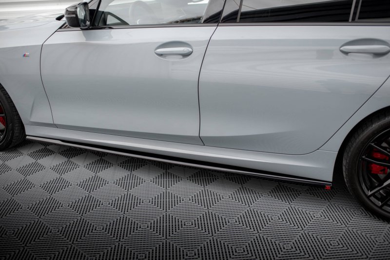 Maxton Seitenschweller Ansatz für BMW 3er M340i / M-Paket G20 / G20 Facelift schwarz Hochglanz BM-3-G20F-MPACK-SD1-G