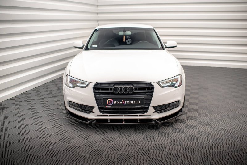 Maxton Front Ansatz V.1 für Audi A5 Coupe 8T Facelift schwarz Hochglanz AU-A5-1F-FD1-G