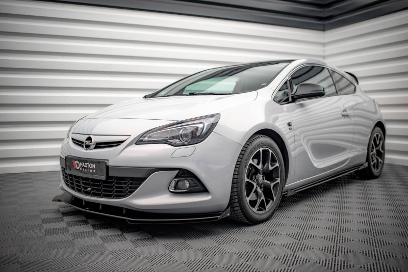Maxton Street Pro Front Ansatz für +Flaps für V.1 + Flaps Opel Astra GTC OPC-Line J schwarz Hochglanz OPASJGTCOPCLINECNC-FD1BRB+FSF1-G