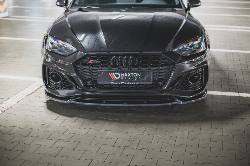 Maxton Front Ansatz V.2 für Audi RS5 F5 Facelift schwarz Hochglanz AU-RS5-2F-FD2-G
