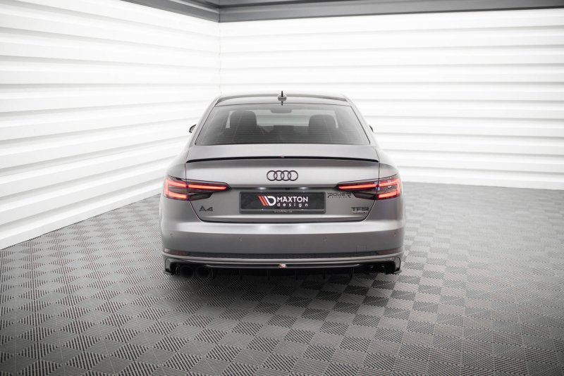 Maxton Diffusor Heck Ansatz Audi A4 S-line B9 (Version mit einseitigem Doppelauspuffendrohr) AU-A4-B9-SLINE-RS1GOO_
