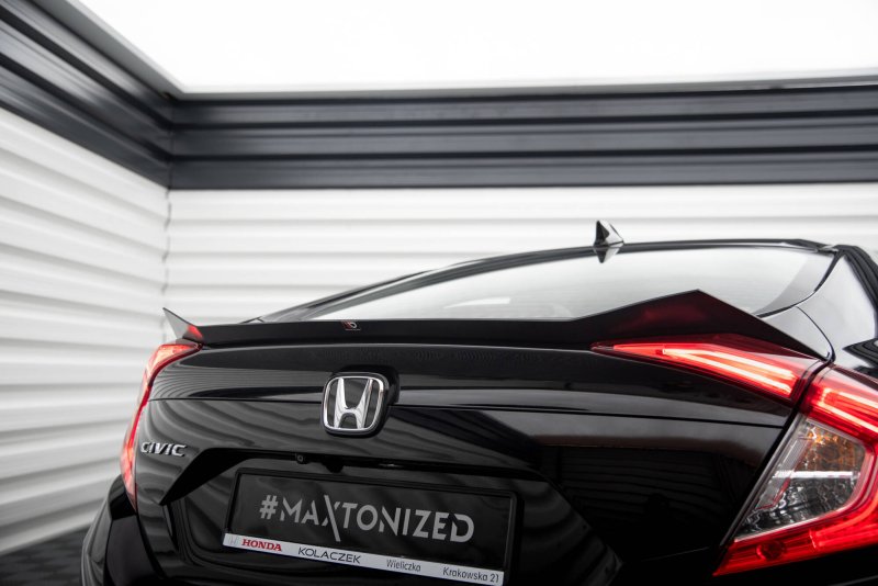 Maxton Spoiler CAP Abrisskante Honda Civic Limousine Mk10 / Mk10 Facelift schwarz Hochglanz HO-CI-10-CAP1-G