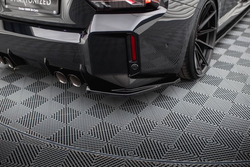 Maxton Heck Ansatz Flaps Diffusor V.1 für BMW M2 G87 schwarz Hochglanz BM-M2-G87-RSD1-G