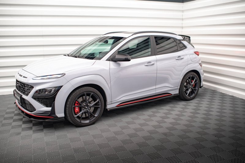 Maxton Seitenschweller Ansatz für V.1 für Hyundai Kona N Mk1 schwarz Hochglanz HY-KO-1-N-SD1-G