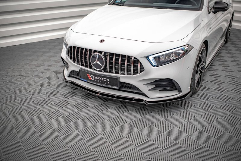 Maxton Front Ansatz V.4 für Mercedes A35 AMG / AMG-Line W177  schwarz Hochglanz ME-A-177-AMGLINE-FD1-G
