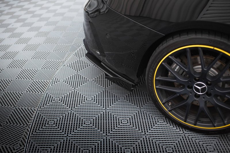 Maxton Street Pro Heck Ansatz Flaps Diffusor + Flaps Mercedes-AMG CLA 45 C117 Facelift schwarz Hochglanz MECLA117AMGAEROCNC-RSD1BRB+RSF1-G