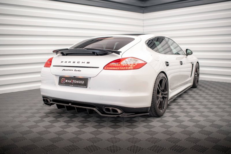 Maxton Mittlerer Diffusor Heck Ansatz DTM Look für Porsche Panamera Turbo 970 schwarz Hochglanz PO-PA-970-TURBO-RD1G+RD2-G
