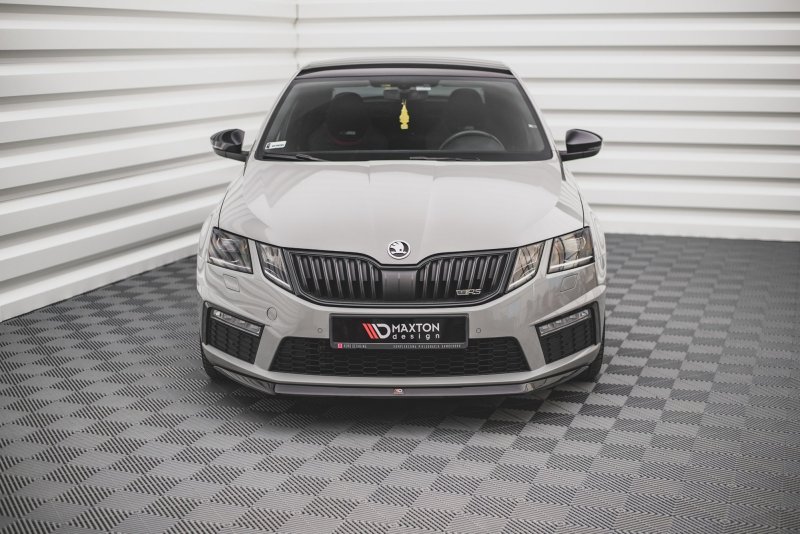 Maxton Front Ansatz V.1 für Skoda Octavia RS Mk3 Facelift schwarz Hochglanz SK-OC-3F-RS-FD1-G