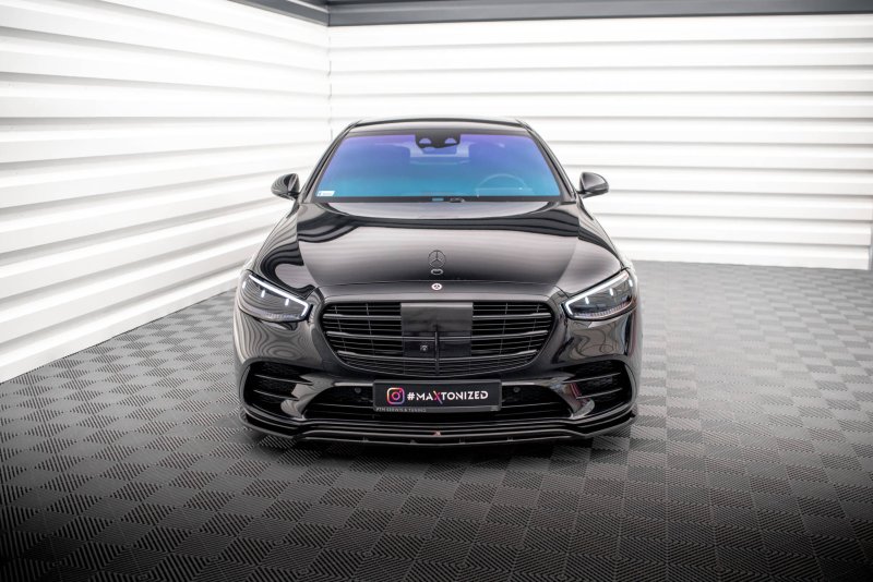 Maxton Front Ansatz für Mercedes-Benz S AMG-Line W223 schwarz Hochglanz ME-S-223-AMGLINE-FD1G+FD1R-G