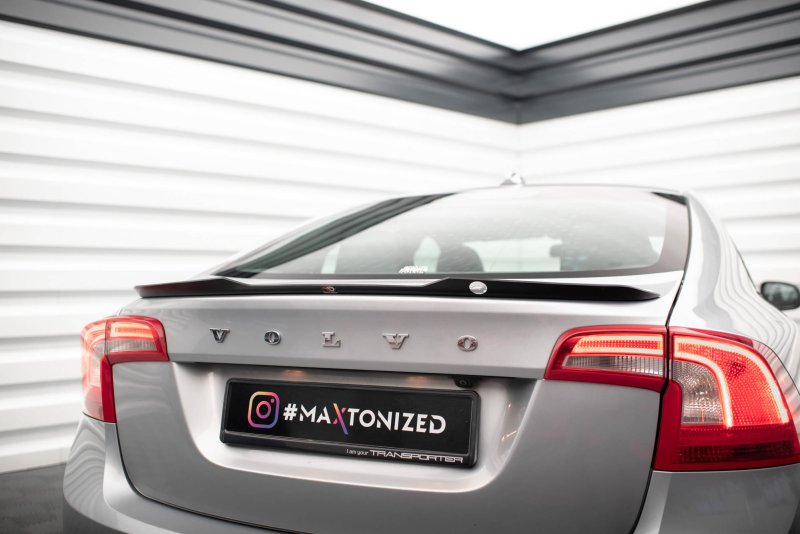 Maxton Spoiler CAP für Volvo S60 R-Design Mk2 schwarz Hochglanz VO-S60-2-RDESIGN-CAP1-G