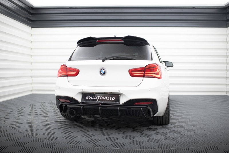 Maxton Diffusor Heck Ansatz V.3 BMW 1er M-Paket F20 Facelift (Version mit einseitigem Einzelauspuff) BM-1-F20F-M-RS3GO_