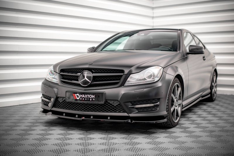 Maxton Front Ansatz V.1 für Mercedes-Benz C Coupe AMG-Line C204 schwarz Hochglanz ME-C-204F-AMGLINE-C-FD1-G