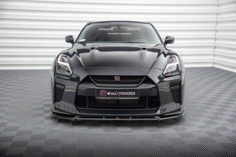 Maxton Front Ansatz V.2 Nissan GTR R35 Facelift schwarz Hochglanz NI-GTR-4F3-FD2-G