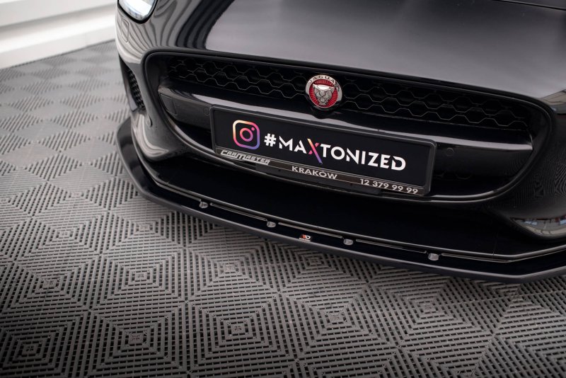 Maxton Front Ansatz V.1 für Jaguar F-Type Mk1 Facelift schwarz Hochglanz JA-F-TYPE-1F-FD1-G