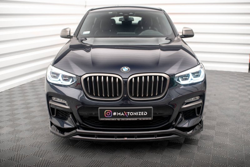 Maxton Front Ansatz V.2 für BMW X4 M-Paket G02 schwarz Hochglanz BM-X4-02-MPACK-FD2G+FD2R-G