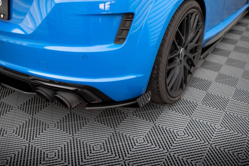 Maxton Street Pro Heck Ansatz Flaps Diffusor + Flaps Audi TT S 8S Facelift schwarz Hochglanz AUTT3SCNC-RSD1B+RSF1-G